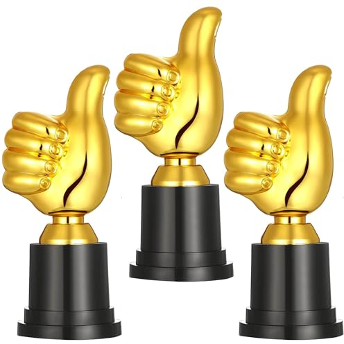 HAOBIN Plastiktrophäe Daumen Siegerpokal Goldtrophäen Award Kunststoff Trophäen Trophies Pokal Klein Pokal Fußball Für Preisverleihung Geburtstagsspiele Sportturniere Wettkampf (3)