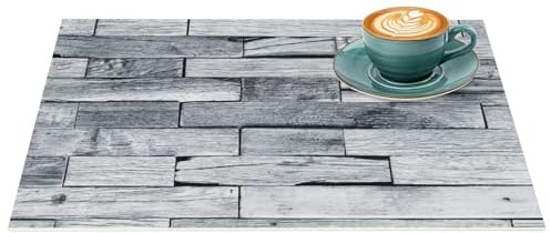 ANRO Platzset Whisky Holz Grau 35x50 cm – 1 Stück, abwaschbar