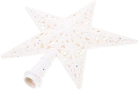 RORPOIR Weihnachtsbaumspitze Stern Glitzernde Schneeflocken-baumspitze Feiertagsbaum Weihnachtsbaum Stern Dekoration Weihnachtsbaum Topper Santa Christbaumspitze Plastik Weiß