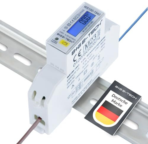 Bidirektionaler Stromzähler [WS100-1942-MID 24] Import- und Exportenergie mit 2x S0 Impulsausgang (Import/Export), Hohe Belastbarkeit bis 100A, Schlankes Design, Benutzerfreundliches LCD LCD