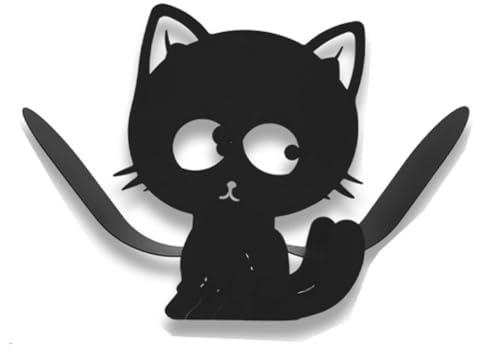 Mokassy Porte-Papier Animal Chat, Porte-Papier HygiéNique en MéTal Noir, Porte-Papier DéCoratif en MéTal, Rangement Mignon pour Papier Toilette