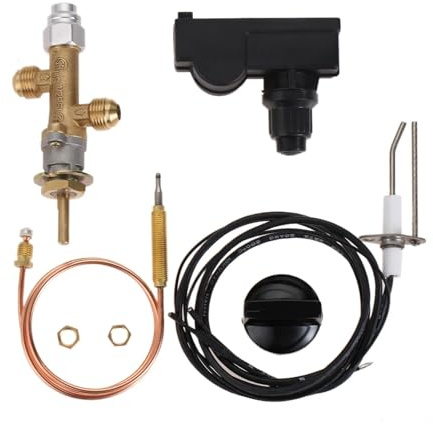 Propane Fire Pit/Fireplace Parts Flame Failure Safety Control Valve Kit with AAA Battery Igniter Assembly