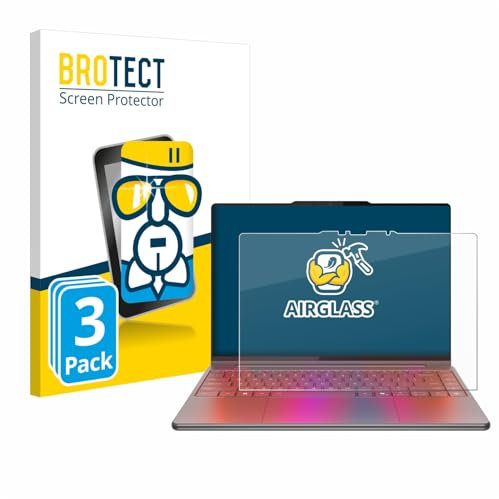 BROTECT 3 Stück Schutzglas für Lenovo Yoga 9i 2-in-1 Gen 10 14 Aura Edition Schutzfolie Panzer Folie Glas Displayschutz Made in Germany [ 9H, Anti-Fingerprint]