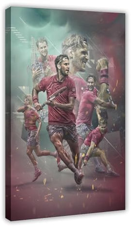 WANGCYJS Dominic Thiem Poster, Tennisbild, 7, Leinwandposter, Wandkunst, Dekordruck, Bild Gemälde für Wohnzimmer, Schlafzimmer, Dekoration, Rahmen: 30 x 45 cm