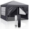 Bonnlo Tonnelle de Jardin Pliante 3x3 Imperméable avec 4 Parois Latérales| Tente,Barnum de Jardin Exterieur avec Protection UV 50+|Idéale pour Fêtes et Événements,Sac de Transport Inclus(Gris foncé)