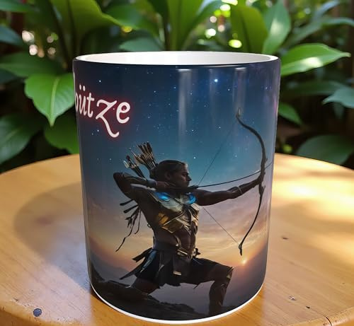 Schütze Sternzeichen-Tasse 330 ml – Weiß Geschenk | Sternzeichen Schütze & Horoskop – Geschenk für Astrologie-Fans | Spülmaschinenfest | über 3.000 Spülgänge getestet