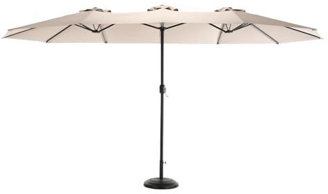 Doppelsonnenschirm 400 x 200 cm Sonnenschirm Groß,Sonnenschirm Balkon Alu Ampelschirm mit Abdeckung,Wasserabweisend Gartenschirm mit Kurbel für Garten Terrasse Pool