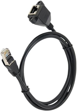 KEXIAO Cavo di prolunga Ethernet CAT5e, testa dritta, RJ45 maschio a femmina, piastra a vite, cavo di prolunga di rete da 100 m