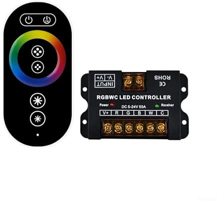 Controller RGB a 6 tasti Full Touch Remote con modalità di illuminazione multiple Wireless Touch LED Dimmer Controller per strisce LED DC12V 24V (RGBCCT)