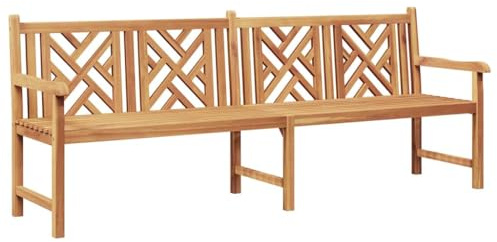 vidaXL Gartenbank - Ideal für Deine Terrasse, aus Teakholz, rustikaler Stil, wetterbeständig, ergonomisches Design zum Entspannen
