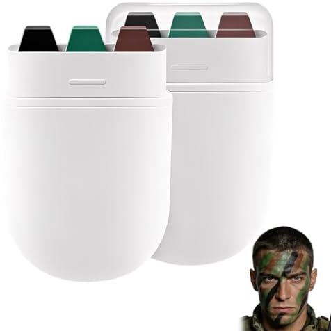 3 Colores Pintura De Camuflaje De,Palitos de Pintura Facial de Camuflaje,Maquillaje disfraz,Para bodypainting y cosplay,Resistente al agua y fácil de limpiar:(Marrón,Negro,Verde)