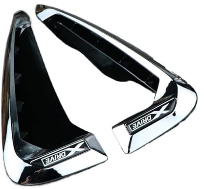 WRDFZASB 3D-Emblem-Logo-Aufkleber, kompatibel mit BMW xDrive X5 F15 X5M F85, Haifischkiemen-Logo, Seitenkotflügel-Lüftungsschlitz-Dekorationszubehör(Chrome)