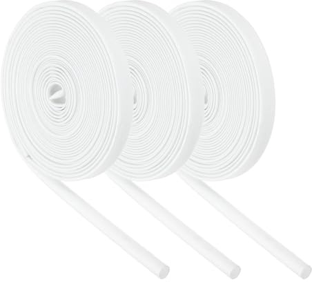 QUARKZMAN 3Pcs Gaine Cable Tressé Isolante 6mm ID 5 Mètre Long Blanc Gaine en Fibre de Verre Enduite de Silicone Haute Température pour Conduites de Tuyaux Automobiles et Câblage Électrique