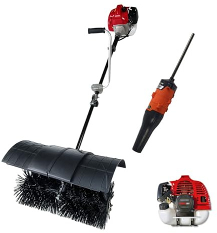 Portable Snow Clearing Machine, 1200W Petrol Powered Sweeper with 55cm Extra Wide Electric Power Broom for Sweeping and Blowing Snow