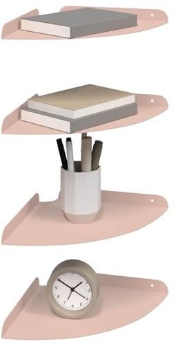 vidaXL Schwebendes Regal mit Regal 4 pcs Rosa 24 x 24 x 2 cm, Wohnzimmer, minimalistisches Design, schwebendes Regal, platzsparend, Moderne Wandmontage für Deine Deko