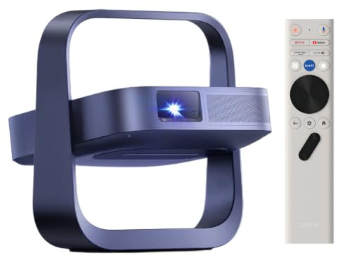 XGIMI Elfin Flip Laser Tragbarer Beamer 1080P mit Google TV & Netflix | 1600 ISO Lumen, RGB-Triple-Laser Smart Projektor, Harman Kardon Sound, für Heimkino und Schlafzimmer, WLAN & Bluetooth