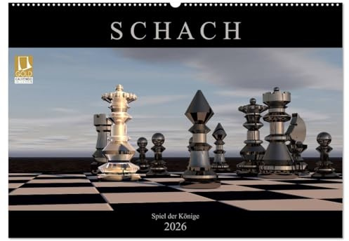 SCHACH - Spiel der Könige (Wandkalender 2026 DIN A2 quer), CALVENDO Monatskalender: Fantastische Bilder aus der Welt des Schachs (CALVENDO Kunst)