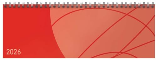 Tischkalender quer Professional Colourlux 2026 rot: 1 Woche 2 Seiten; Bürokalender; Tischquerkalender im Format: 29,8 x 10,5 cm