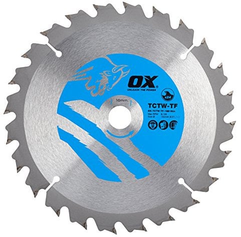 OX Wood Cutting Thin Kerf Circular Saw Blade 165/16mm, 24 Teeth ATB