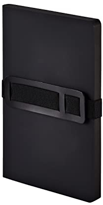 Nuuna Notizbuch A5 | Voyager M - Schwarz | Dotted | 3,5mm Punktraster | 176 nummerierte Seiten | 120g Premium-Papier | Leder schwarz | mit Stift- und Smartphonehalterung | made in Germany