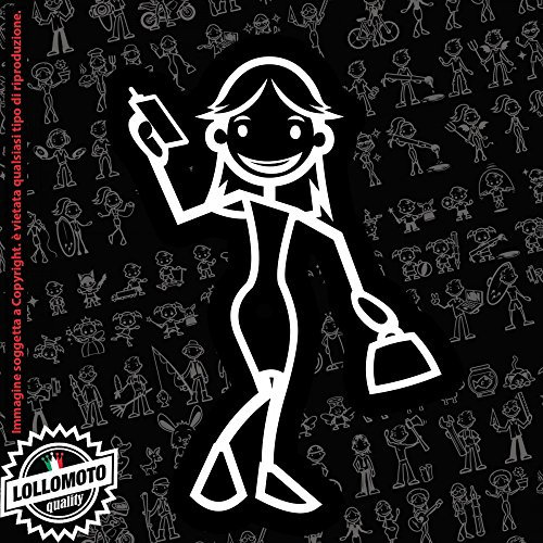 Lollomoto Mamma con Smartphone Stickman© 2.0 Bianchi e Neri Adesivi Famiglia Vetro Auto Stickers Family Stickers Family Decal