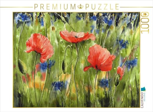 CALVENDO Puzzle Aquarell Mohn | 1000 Teile Lege-Größe 64 x 48 cm Foto-Puzzle für glückliche Stunden