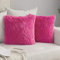 MIULEE 2er Set Kissenbezüge Künstlich Pelz Sofakissen Dekorative Dekokissen Kuschelkissen Plüschkissen Kuschelig Couchkissen Superweich Kissen Flauschig Kissenbezug für Sofa 45x45 cm Rose rot