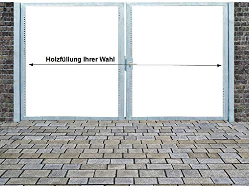 Einfahrtstor Qs Tor Holztor Gartentor Hoftor Verzinkt mit Pfosten Ohne Holzfüllung 2-flügelig 200cm x 180cm