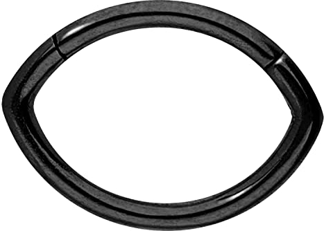 PIERCINGLINE Chirurgenstahl Clicker Oval Piercing Septum Tragus Helix schwarz