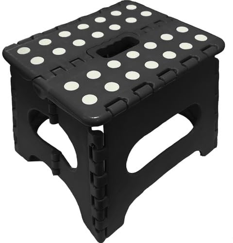 Folding Handy Step Stool - For Bathroom, Kitchen, Toilet, Office, Home Storage Collapsible Multi Use | One Step Fold Plastic Stool, Portable Footstool, Holds Upto 120kg