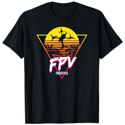Retro Freestyle FPV Renn Drohne Pilot Acro Quadcopter T-Shirt