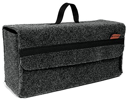 VOGO Kofferraum Organizer | Einkaufstaschenzubehör aus Velours/Filz für den Kofferraum | Praktische, Solide, Pflegeleichte, Multifunktionelle Kofferraumtasche Auto, Medium, Dunkelgrau