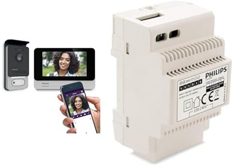 Philips - Visiophone - WelcomEye Connect 2, Visiophone connecté au Smartphone, Contrôle d'accès RFID, Fonction Message d'absence Visiteurs & Alimentation modulaire, Blanc