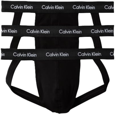 Calvin Klein Lot de 3 suspenseurs en Coton Stretch pour Homme, Noir, Large