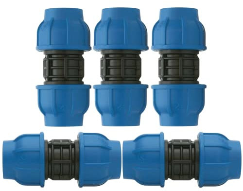 Manicotto a Compressione Raccordo PN16 Connettore ad Alta Pressione per Tubi e Sistemi Irrigazione, Nero - Orto Facile (5, 16 x 16 mm)