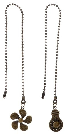 ibasenice 2 Unidades Tiradores Decorativos de Metal para Techo, Lámparas Colgantes de Araña con Cadena, Extensiones de Cadena para Ventilador, Luz de Techo y Baño