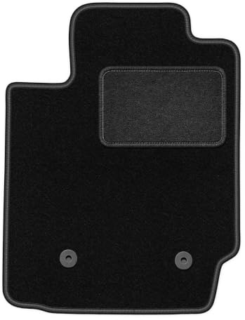 Velours-Fahrermatte passend für Toyota Corolla E12 / E13 2002-2007, Schwarz | passend für Schrägheck/Kombi/Limousine; Velours-Teppich (Polypropylen), ca. 6,5 mm; rutschfest, runde Befestigungen (Typ AV)