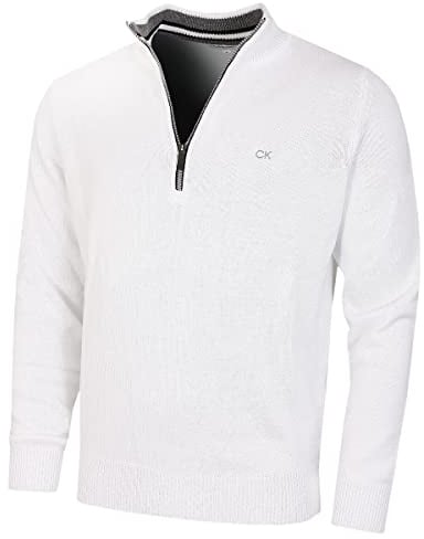 Calvin Klein Golf Mens Cotton Sweater - White Sport - XXXXXL