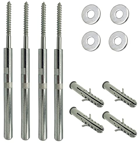 ED Heavy-Duty Conceal Floating Shelf Support Brackets Invisible 12mm Pin Screws Hidden Multi Wall Fixings Shelves Mantlepieces Mounting (Set of 4), (PIN-1-4)