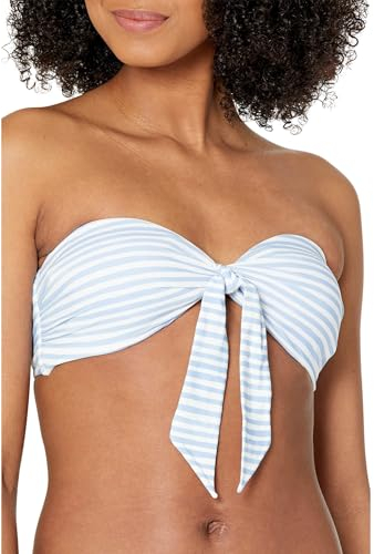 Seafolly Damen Twist Tie Front Bandeau Top Badeanzug Bikini, Summer Crush Powder Blue, 38