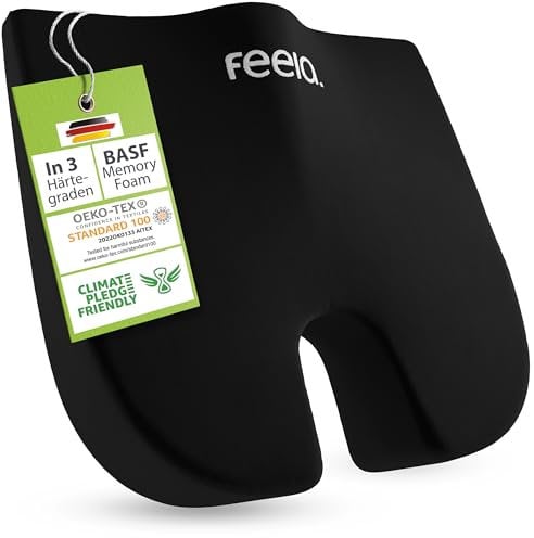 feela.® Orthopädisches Keilkissen Stuhl [3 Härtegrade] – Ergonomisches Keilkissen Auto & Sofa, Sitzkeil, Sitzkeilkissen für Auto, Keilsitzkissen (Medium)