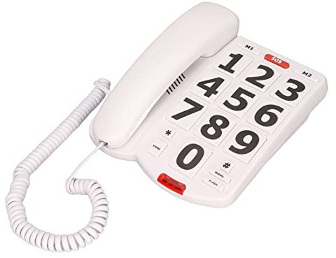 Bewinner Big Button Phone for Seniors, Adjustable Lound Volume Corded Phone for Hearing and Visually Impaired Seniors, Landline Telephone with Speaker, Memory, Quick Redialing