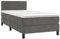 vidaXL Boxspringbett mit Matratze LED Polsterbett Bett Einzelbett Bettrahmen Bettgestell Lattenrost Schlafzimmerbett Hotelbett Dunkelgrau 90x200cm Samt