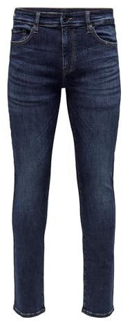 ONLY & SONS Herren Jeans ONSLOOM Slim 6749 - Slim Fit - Blau - Dark Blue Denim, Größe:32W / 32L, Farbvariante:Dark Blue Denim 22026749