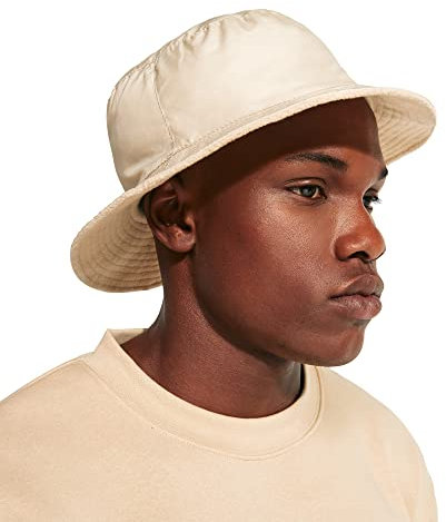 KINKIES Wendbare Bob Cap - Fischerhut außen aus Nylon und innen aus Fleece, geeignet für Regen und Kälte 60 Ø, sandfarben, One size