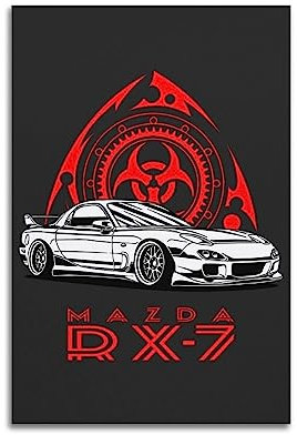 JDM Auto-Poster für Mazda RX7 Rennauto, Sportwagen, dekoratives Gemälde, Leinwand, Wand- und Kunstbild, Familienschlafzimmer, Dekoration, 30 x 45 cm