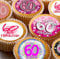 24 edible 60th birthday party pink Cupcake Cake Toppers Wafer Rice Paper precut decoration