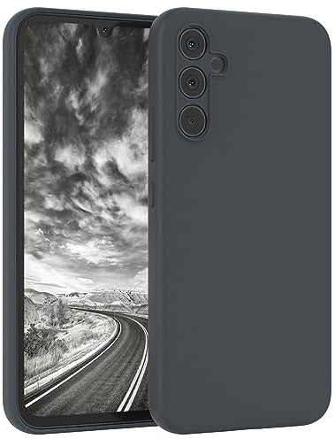 EAZY CASE Premium Silikon Handyhülle kompatibel mit Galaxy A34 Slimcover mit Kameraschutz und Innenfutter, Silikonhülle, Schutzhülle, Bumper, Handy Case, Hülle, Softcase, Dunkelgrau