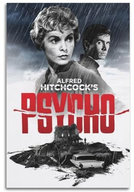 VZRSQZK Psycho-Film-Poster, dekoratives Gemälde, Leinwand-Wandposter und Kunstdruck, modernes Familienschlafzimmer-Dekor-Poster, 50 x 75 cm