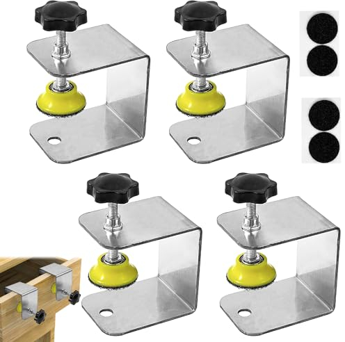 4 Pezzi Morsetto a C 60mm, Morsetto Regolabile in Acciaio Inox, Campo di Serraggio 0-45 mm, Morsetti di Installazione Frontali dei Cassetti, Strettoio da Falegname